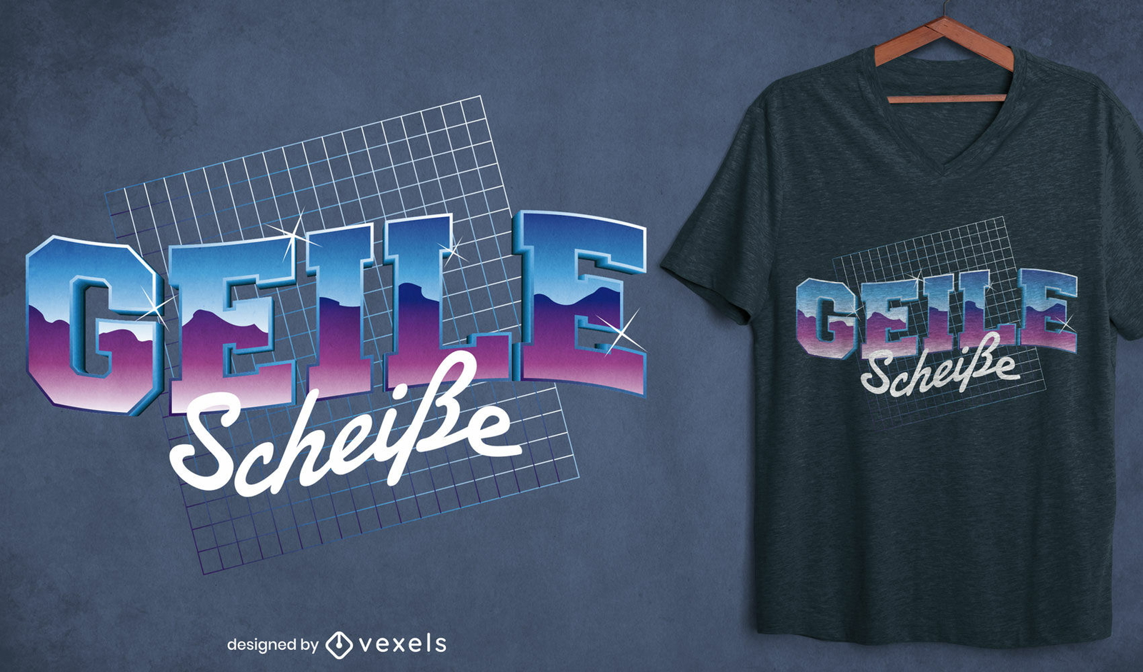 Citação alemã com design de camiseta vaporwave