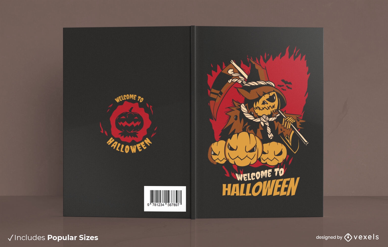 Jack o lantern halloween book cover design
