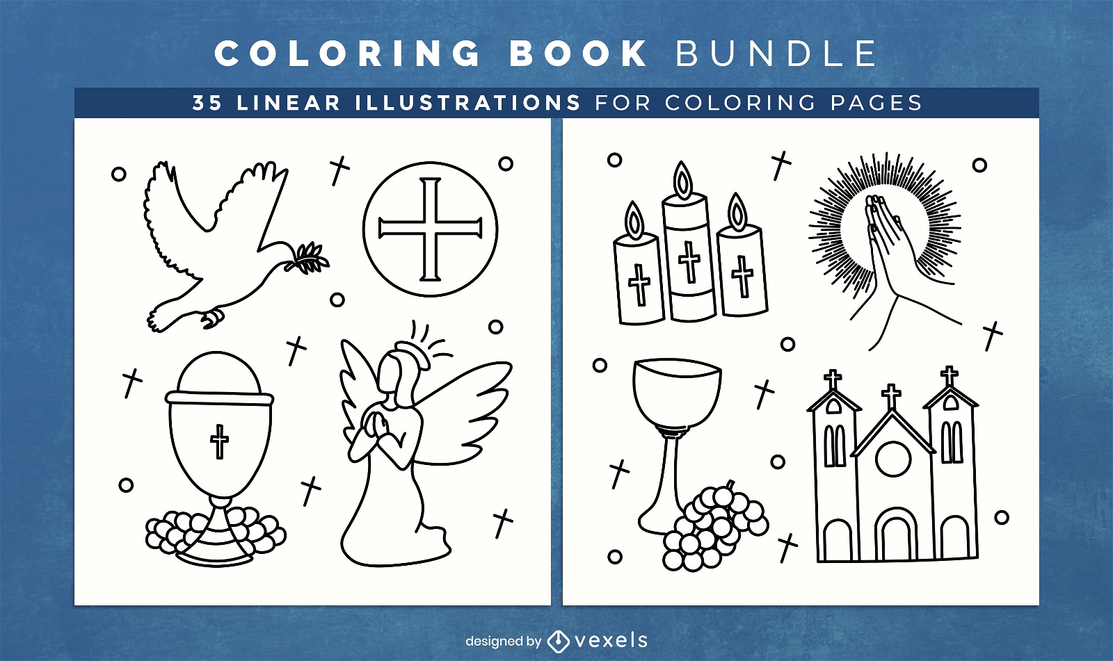 Páginas de desenho de livro cristão para colorir