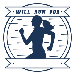 Insignia de atleta de mujer de maratón deportivo Diseño PNG