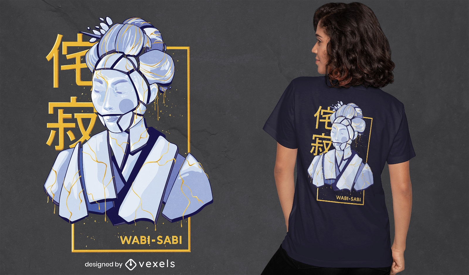 Gran diseño de camiseta wabi sabi