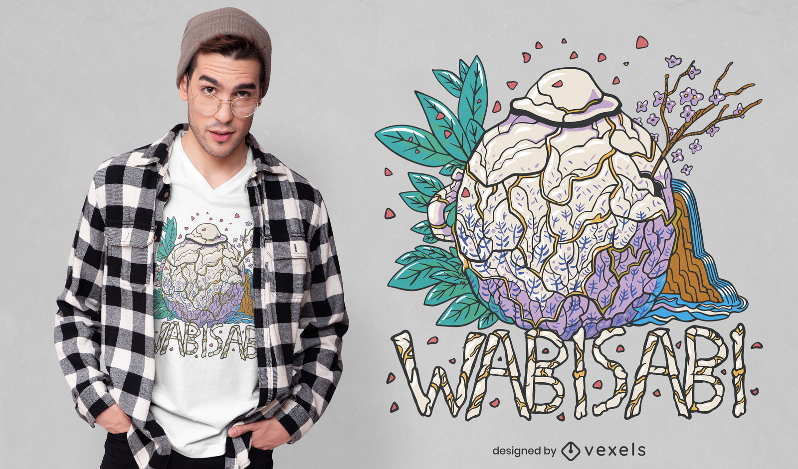 Precioso diseño de camiseta wabi sabi