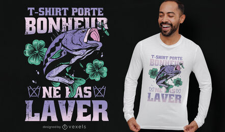 Glückliches Angelzitat und Shamrock-T-Shirt-Design