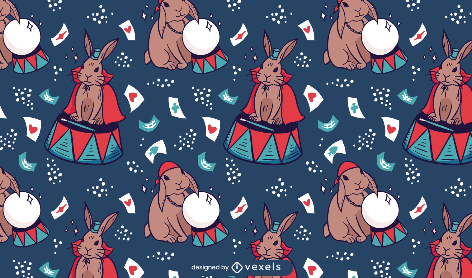 Diseño de patrón de animales de conejo de circo