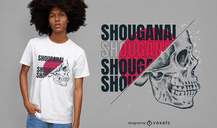 Skeleton head hand drawn t-shirt design