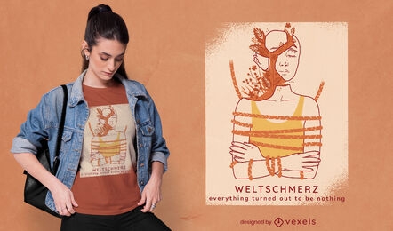 Diseño de camiseta de sentimiento de Weltschmerz