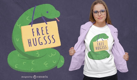 Diseño de camiseta de serpiente abrazos gratis