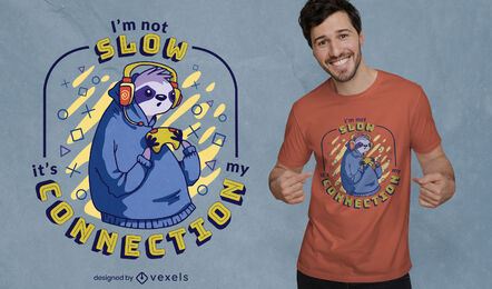 Slow gaming sloth t-shirt design