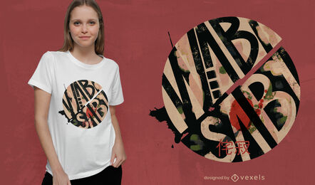 Wabi sabi lettering design de camiseta de círculo japonês