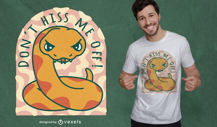 Angry cartoon snake t-shirt design