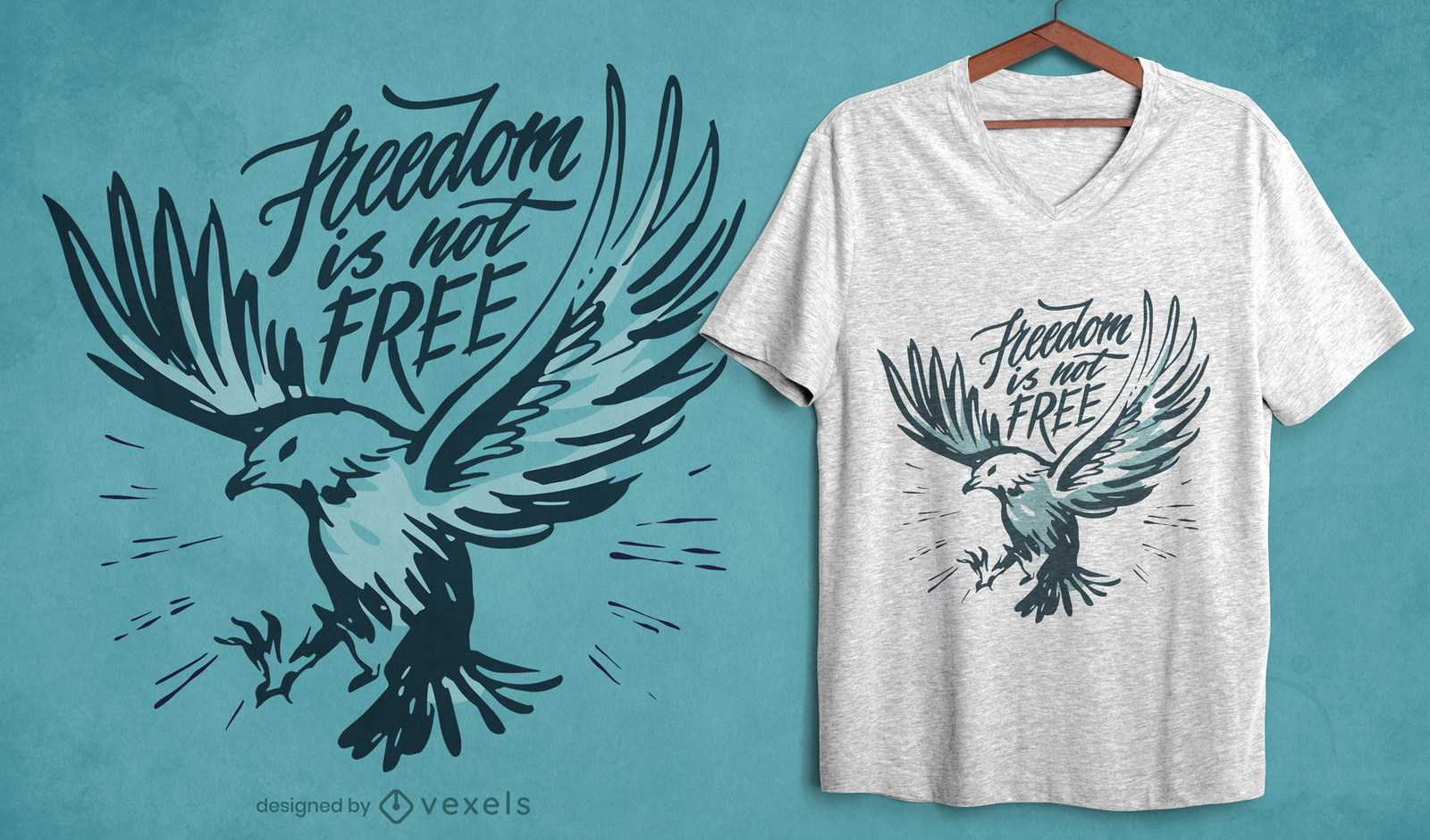 Diseño de camiseta Freedom eagle