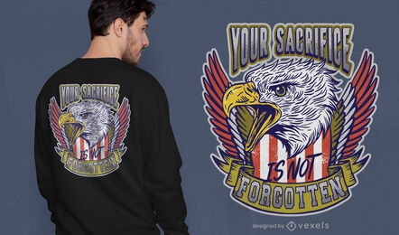 Diseño de camiseta con cita de águila del día de los veteranos