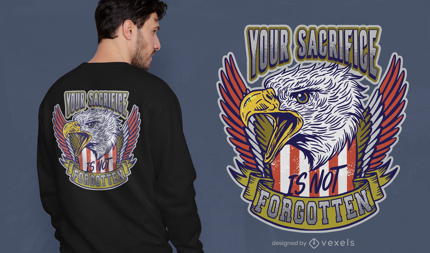 Veterans Day Eagle Zitat T-Shirt Design