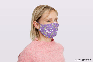 Frauen in lila Gesichtsmaskenmodell