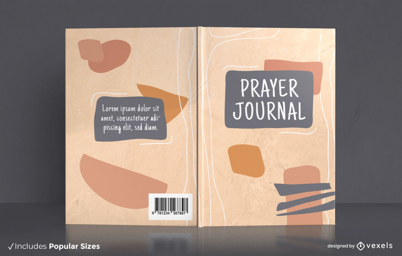 Diseño de portada de diario de oración de formas abstractas
