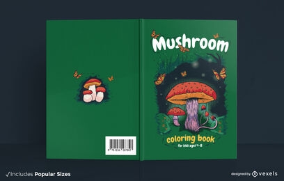 Mushroom in the forest nature book cover design