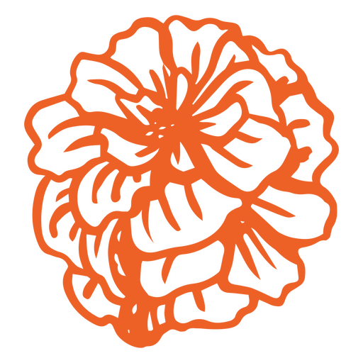 Tag des toten orange Nelkenblumen gefüllten Schlaganfalls PNG-Design