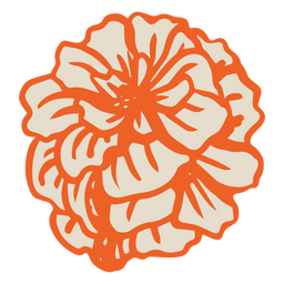 Day Of The Dead Orange And Gray Carnation Flower Filled Stroke PNG & SVG  Design For T-Shirts