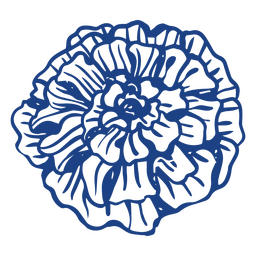 Trazo lleno de flor de clavel azul del día de muertos Diseño PNG