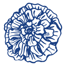 Diseño PNG Y SVG De Trazo Lleno De Flor De Clavel Azul Y Blanco Del Día De  Muertos Para Camisetas