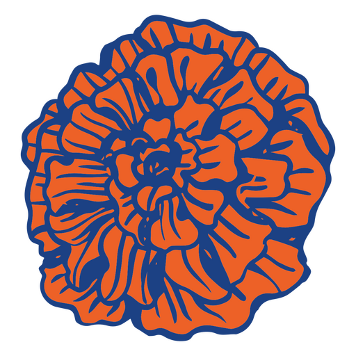 Dia do traço de cor de flor de cravo azul e laranja morto Desenho PNG