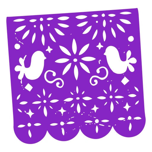 Dia dos mortos flâmula violeta papel picado Desenho PNG