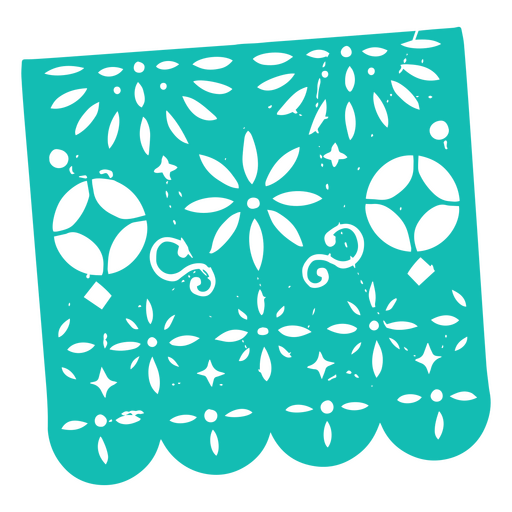 Bander?n dia de muertos azul cielo papel picado Diseño PNG