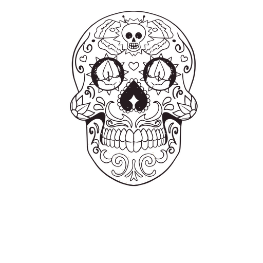 Trazo lleno de calavera de calaca del día de muertos Diseño PNG