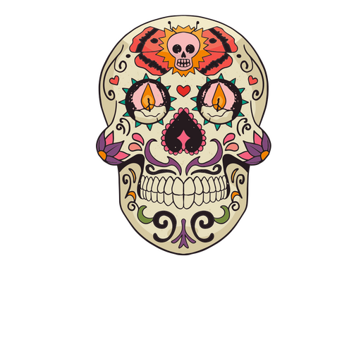 Day of the dead calaca skull color stroke