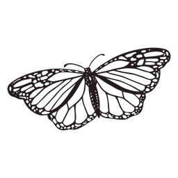 Día de muertos hermoso trazo lleno de mariposa monarca Transparent PNG