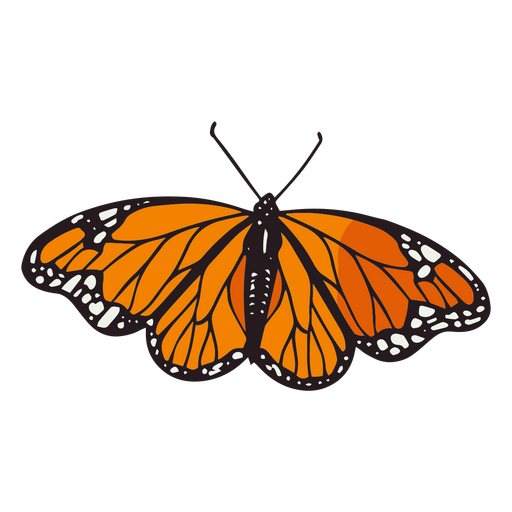 Día de los muertos trazo de color naranja mariposa monarca Diseño PNG