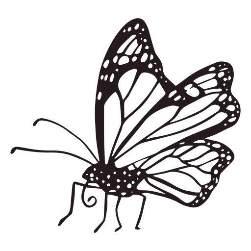D?a de muertos hermoso trazo lleno de mariposas Diseño PNG