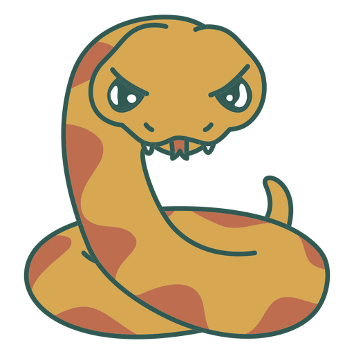 Mad yellow snake PNG Design