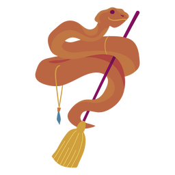 serpiente y escoba Diseño PNG