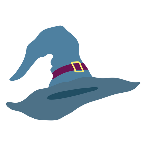 Sombrero de bruja plano azul Diseño PNG