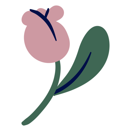 Purple tulip flat PNG Design