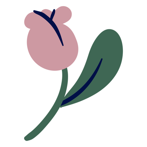 Tulipa roxa plana Desenho PNG