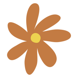 Brown flower flat PNG Design Transparent PNG