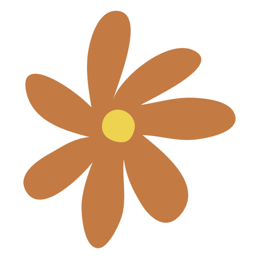 Brown flower flat PNG Design