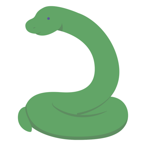 Serpiente verde semiplana Diseño PNG