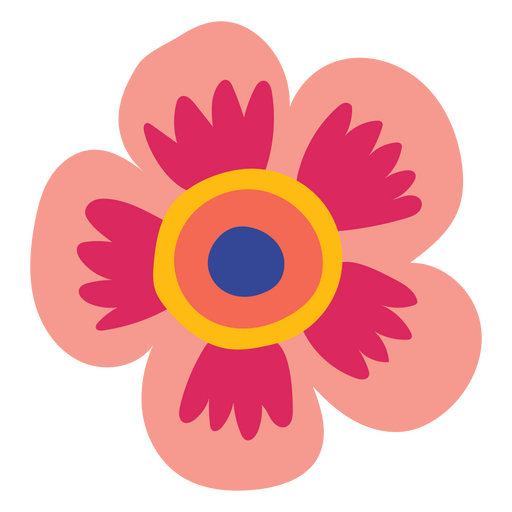 Día de muertos colorida flor rosa plana Diseño PNG