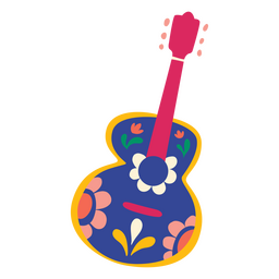 Day of the Dead Gitarren-Flat PNG-Design