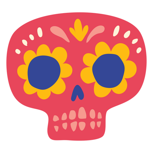 Day of the dead calaca skull flat PNG Design
