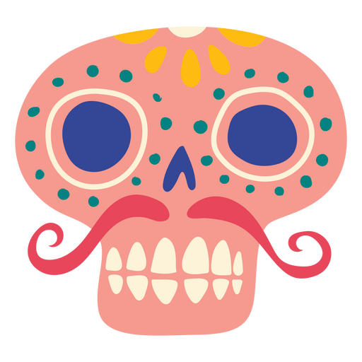 Day of the dead pink calaca skull flat PNG Design