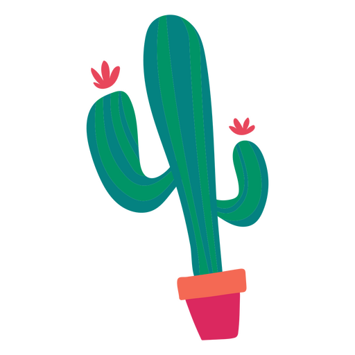 Día de los muertos cactus plano Diseño PNG