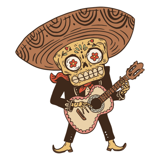 Día de la ilustración del músico muerto Diseño PNG