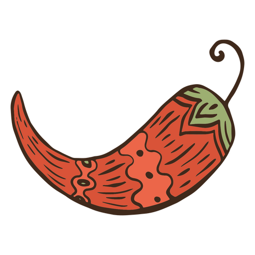 Day of the dead hot pepper color stroke PNG Design