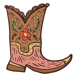 Day of the dead boot color stroke PNG Design Transparent PNG