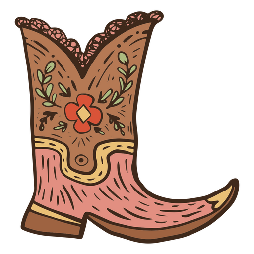 Day of the dead boot color stroke PNG Design