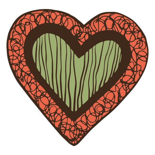 Day of the dead heart color stroke PNG Design